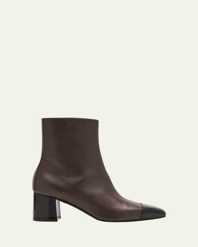 Sambi Cap-Toe Leather Ankle Boots